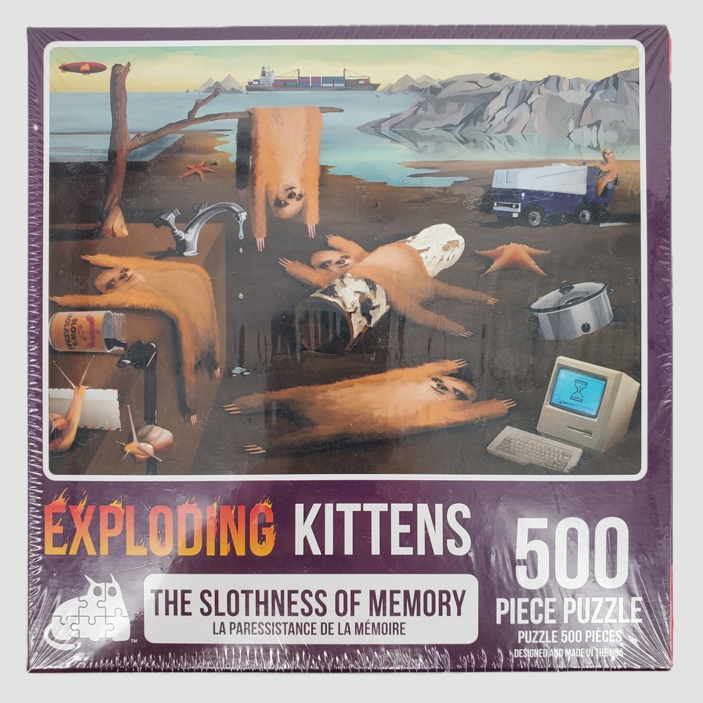 Exploding Kittens The Slothness of Memory‎ 500 Piece Puzzle Surreal Sloth Dali